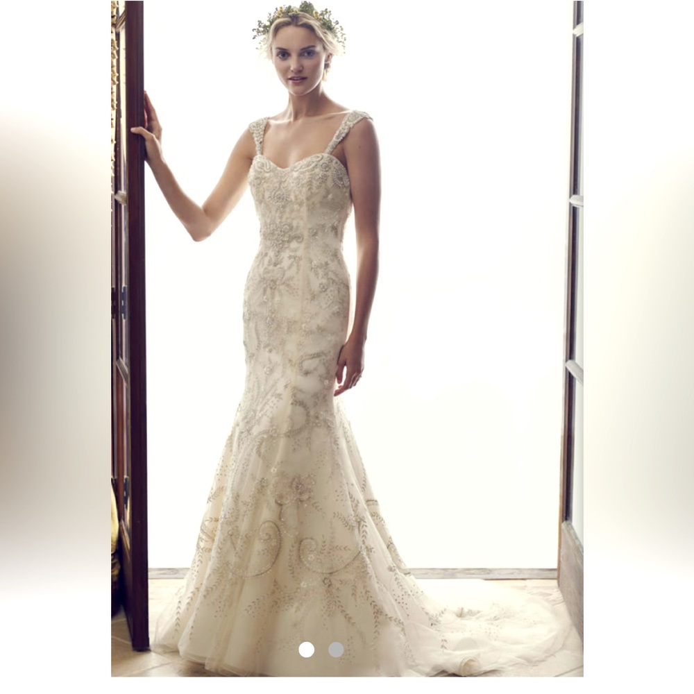 Casablanca Bridal Wedding Dress Mermaid Gatsby Ivory Size 4